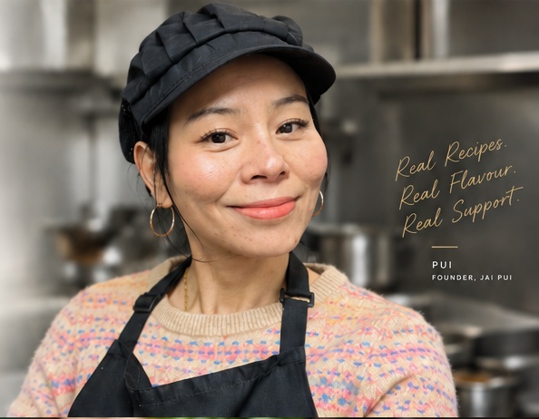 Pui, founder of Jai Pui, in the kitchen
